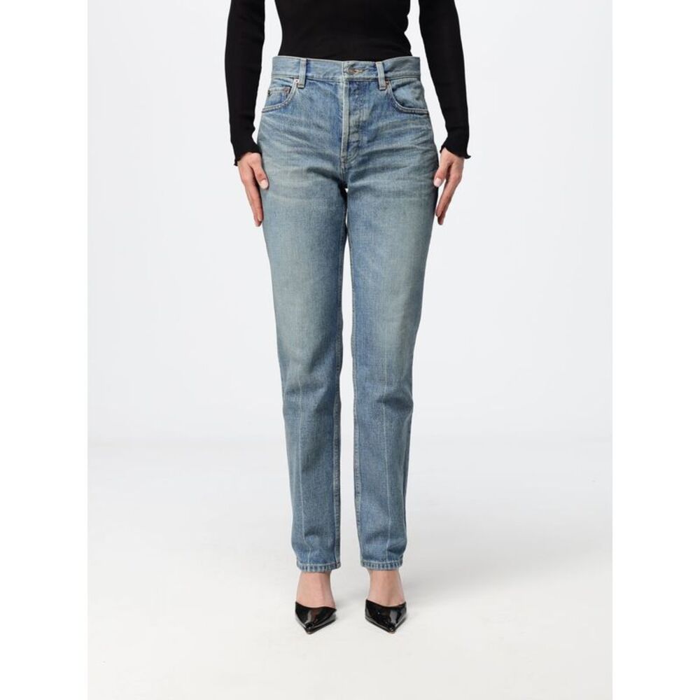Mid-Rise Skinny Jeans Saint Laurent In Blue Cotton Denim With Five Pockets